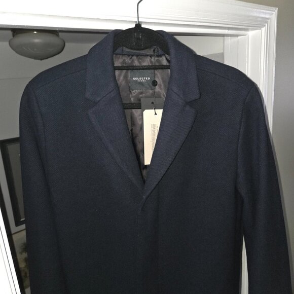 Beautiful Wool Coat Dark Sapphire Color (Navy) - European Medium - Picture 12 of 16